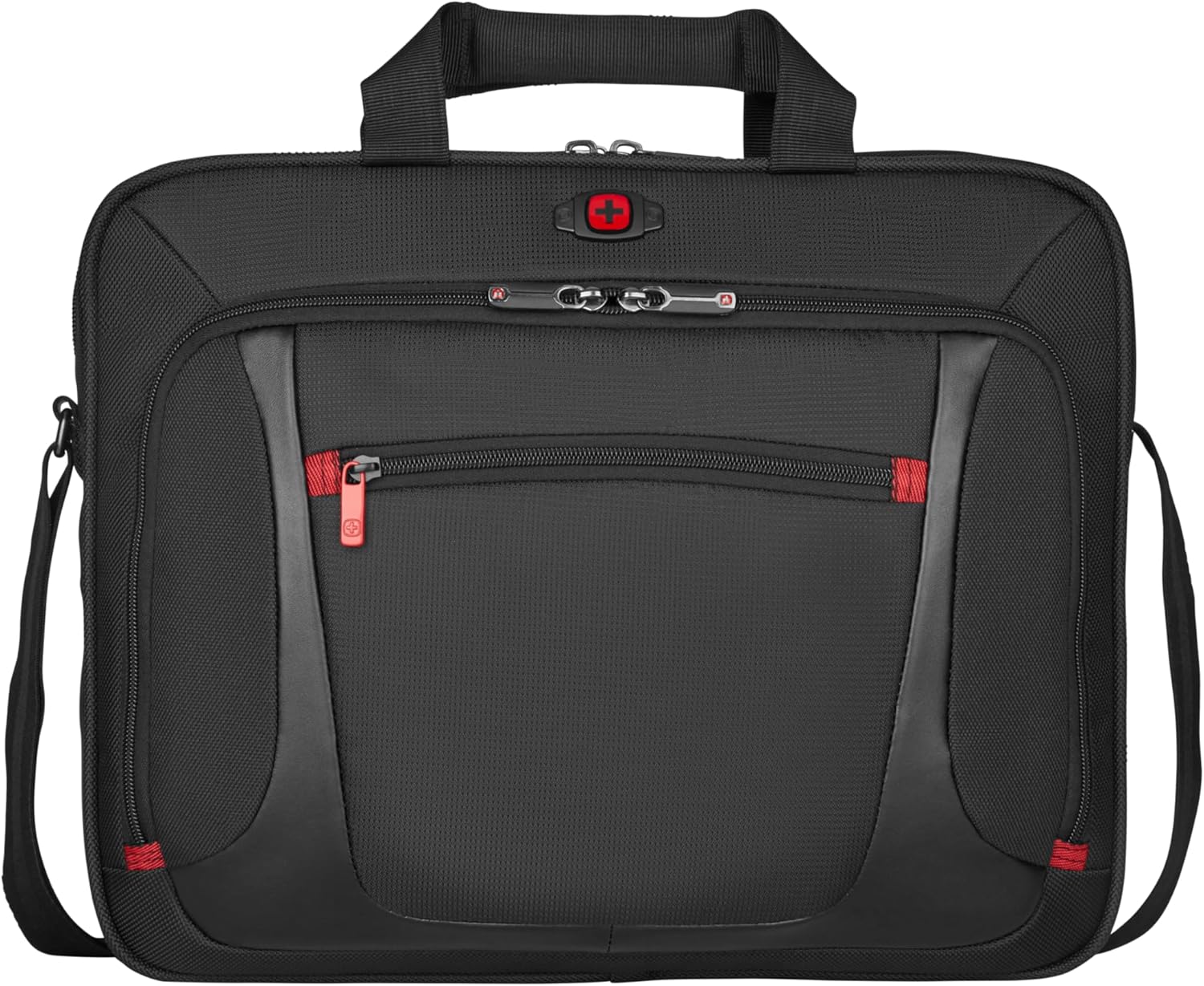 WENGER Sensor Aktentasche, Laptop-Tasche zum Umhängen, Notebook bis 15 Zoll, 9 l, Damen Herren, Büro Business Uni Schule, SchwarzGrau, 600643